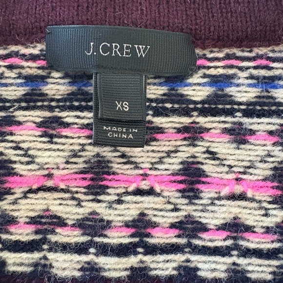 J. Crew sequin fair isle Lambs Wool sweater size XS - Picture 10 of 11